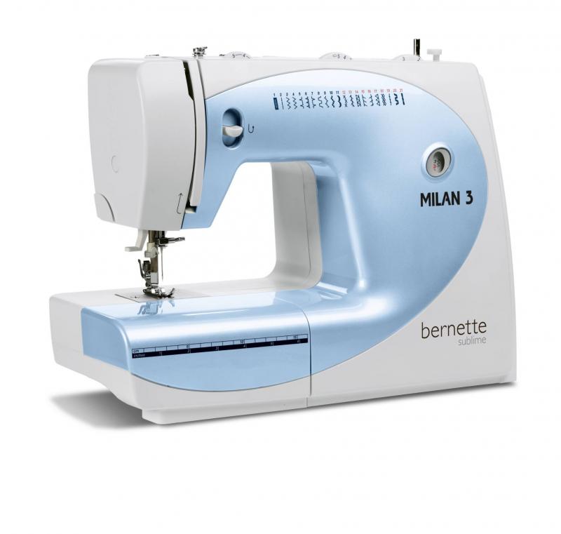 Модель Bernina Bernette Milan 3 это электромеханическая швейная машина с вертикальным челноком, созданная для начинающих шить швей и профессионалов, которые ищут хорошее качество и надежные основные функции по доступной цене.