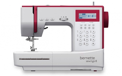 Bernina Bernette Sew&go 8 – электронная швейная машина из новой серии машин от Bernina.Свежий и яркий дизайн, максимально простое управление, богатый функционал швейных операций и различных регулировок – у нее есть все, что бы Вы получили удовольствие от шитья и были довольны итоговым результатом.